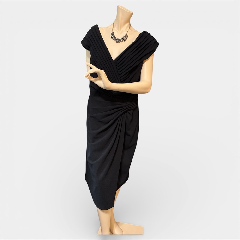 Tadashi Shoji Pleated Crepe Sheath Dress (XL) - Picture 7 of 11